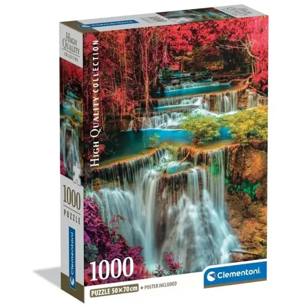 Farebný thajský vodopád 1000-dielne HQC puzzle s plagátom - Clementoni