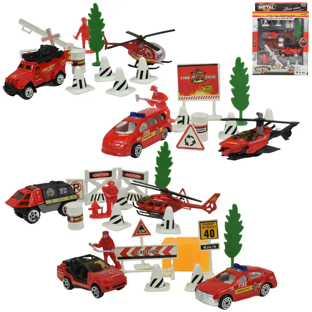 Fire Crew: Hasičská sada hračiek s vozidlami a doplnkami v rôznych variantoch 1ks