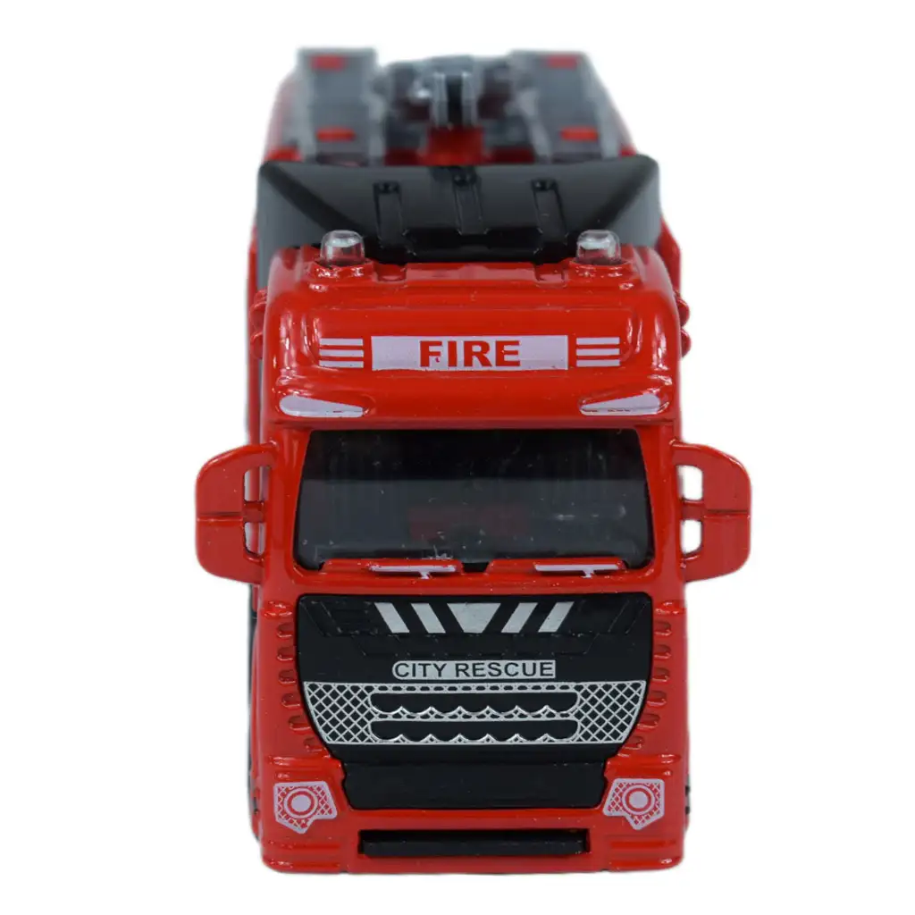 Fire Truck: Kovový otočný hasičský kamión 20cm kép 2