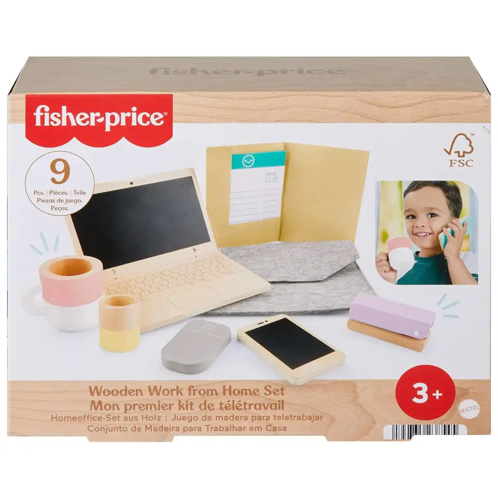 Fisher Price: Wood drevená Home office hracia súprava - Mattel