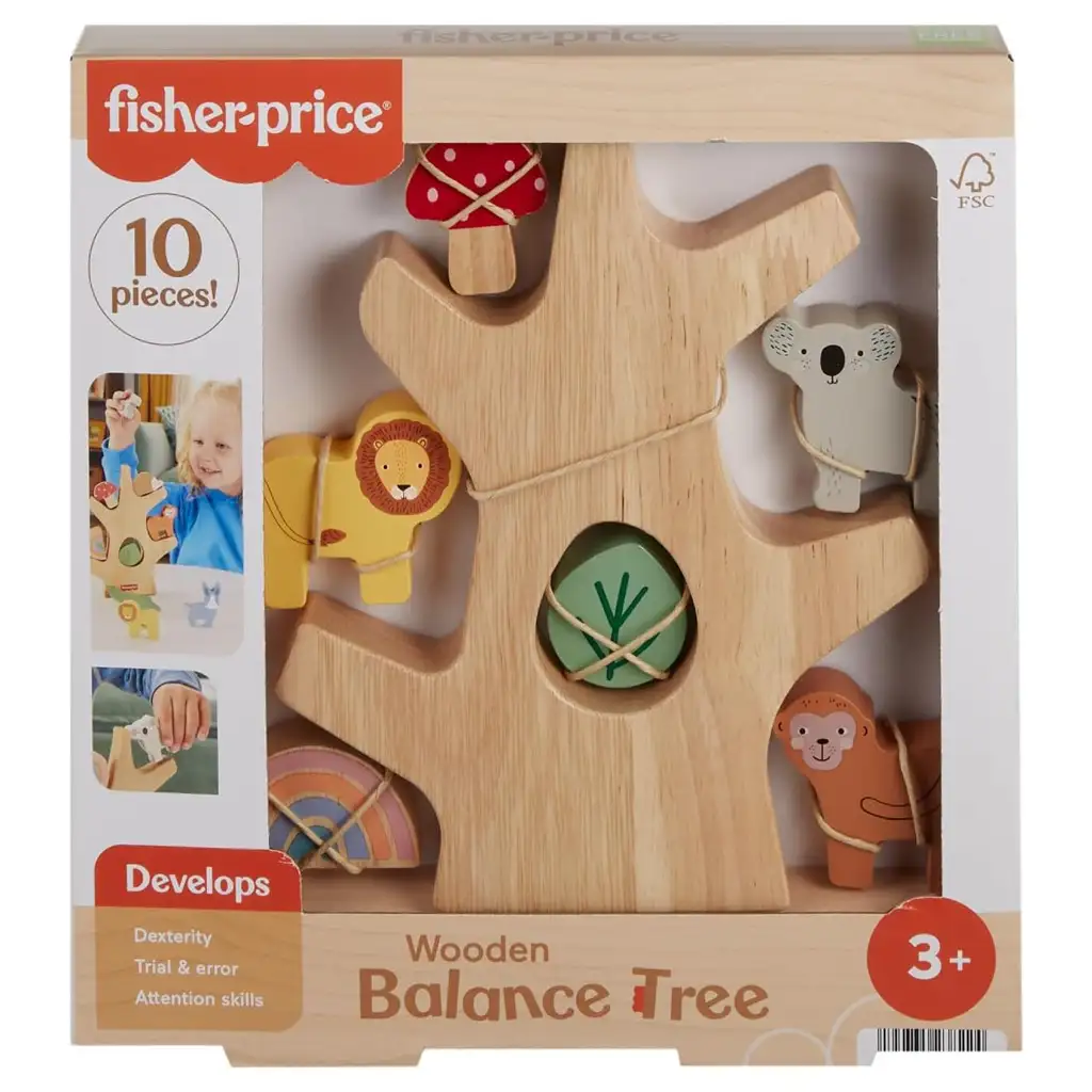 Fisher Price: Wood drevený balančný lesík - Mattel