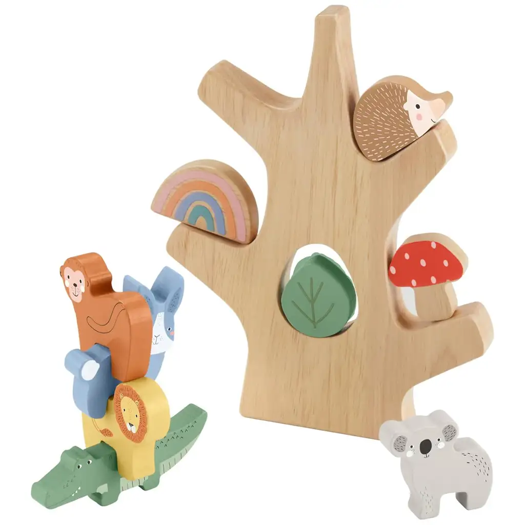 Fisher Price: Wood drevený balančný lesík - Mattel kép 2