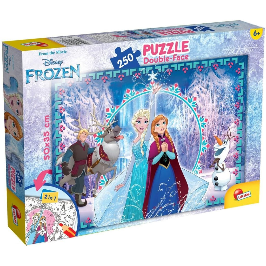 Frozen 2 v 1 250-dielne puzzle a omaľovánka 50x35 cm - Lisciani