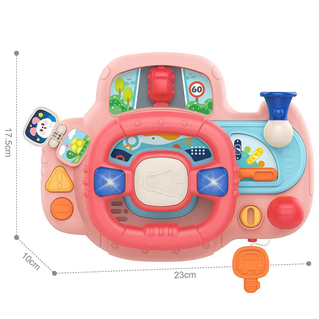 Happy World: Multifunkčný volant v ružovej farbe so svetelnými a zvukovými efektmi 23x17,5cm kép 2