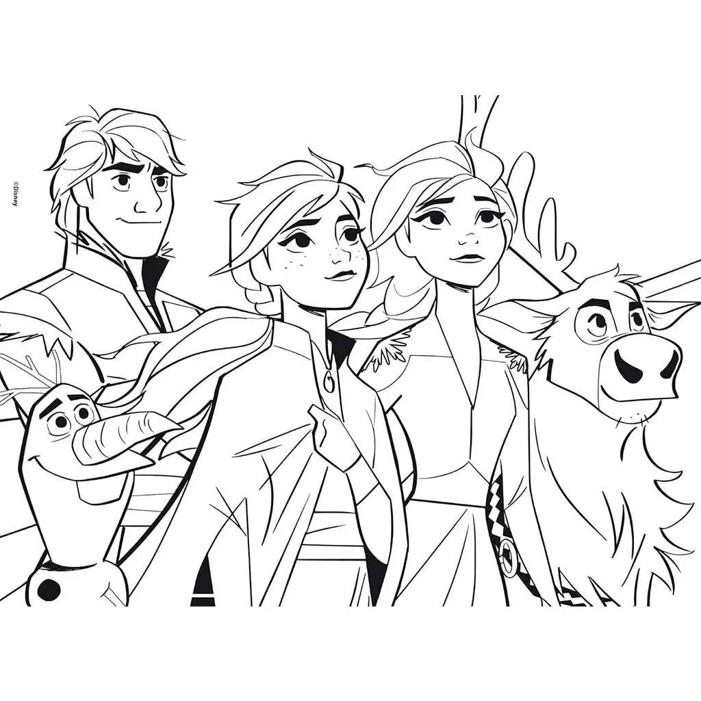 Hlavné postavy Ľadového kráľovstva 2 v 1 maxi 24-dielne puzzle a omaľovánka 70x50 cm - Lisciani kép 2