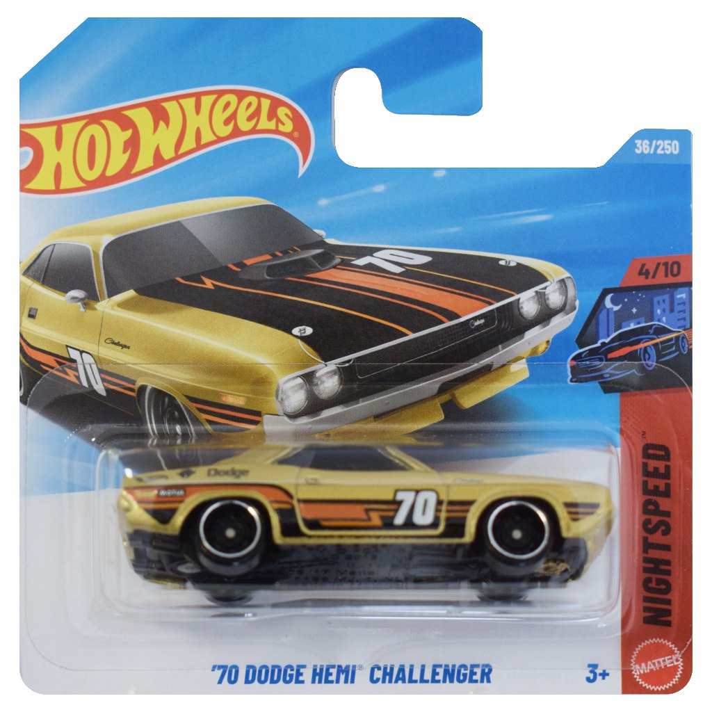 Hot Wheels: ’70 Dodge HEMI Challenger zlaté autíčko 1/64 – Mattel