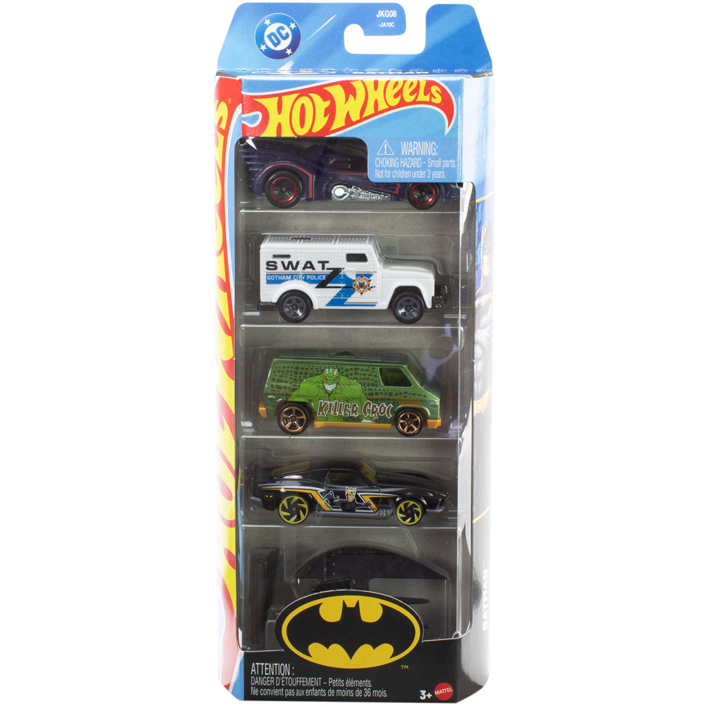 Hot Wheels: DC Batman 5-dielna sada autíčok 1:64 – Mattel