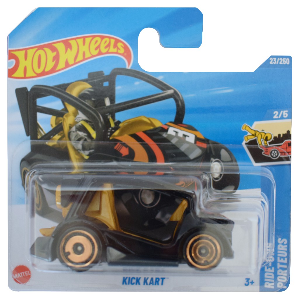 Hot Wheels: Kick Kart čierne autíčko 1/64 - Mattel