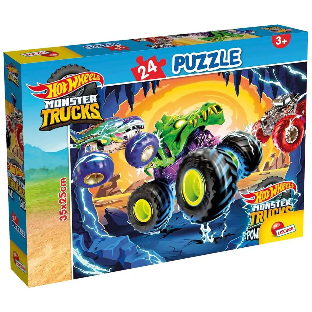 Hot Wheels Monster Trucks 24-dielne puzzle 35x25 cm - Lisciani