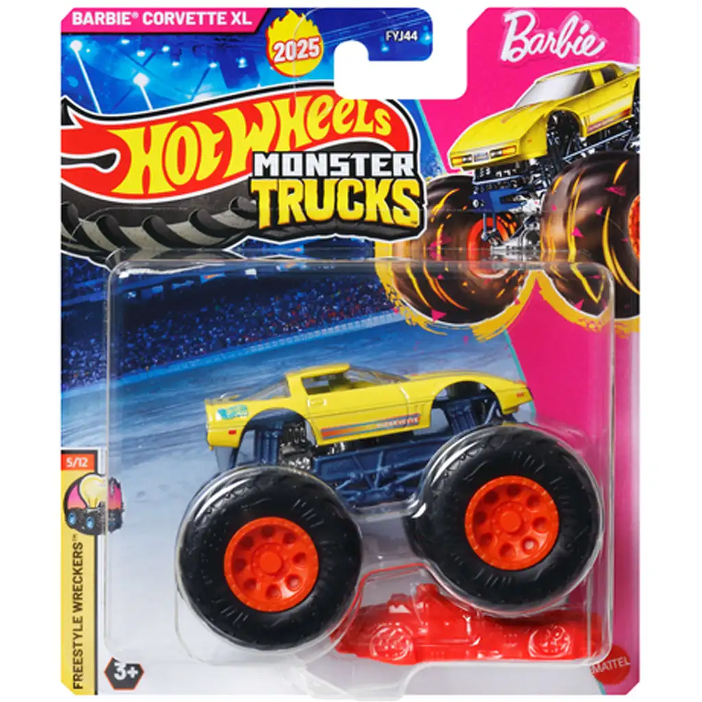 Hot Wheels Monster Trucks: Barbie Corvette XL autíčko 1/64 - Mattel