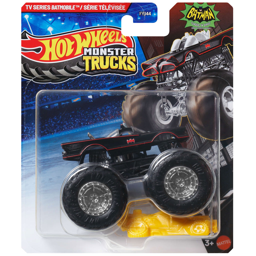 Hot Wheels Monster Trucks: Batmobile z televízneho seriálu, autíčko 1:64 - Mattel