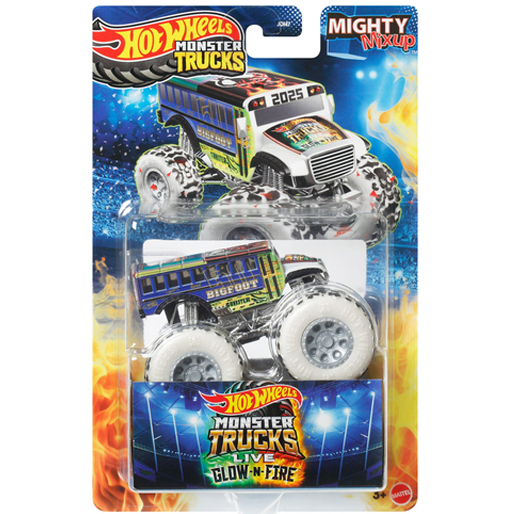 Hot Wheels Monster Trucks: Glow-n-Fire Live autíčko 1/64 - Mattel