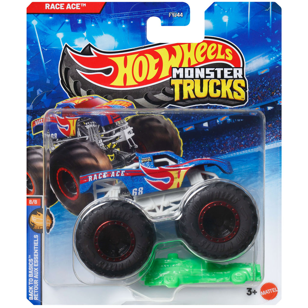 Hot Wheels Monster Trucks: Race Ace modro-červené autíčko 1/64 - Mattel