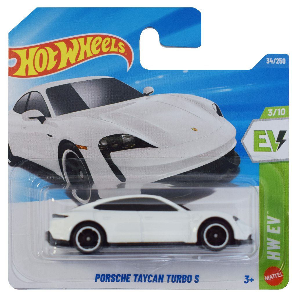 Hot Wheels: Porsche Taycan Turbo S biele modelové autíčko 1/64 - Mattel