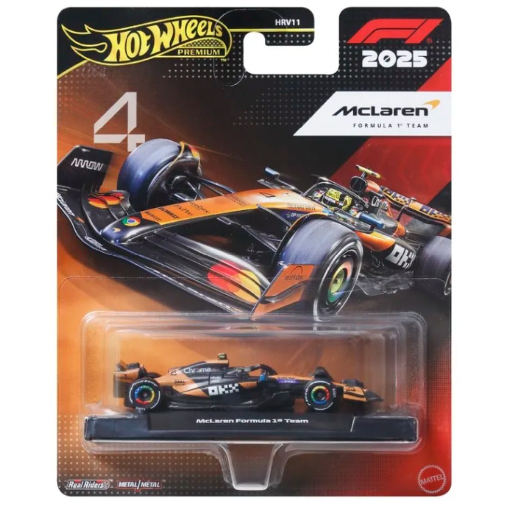 Hot Wheels Premium: McLaren Formula 1 tím č. 4 autíčko 1/64 - Mattel