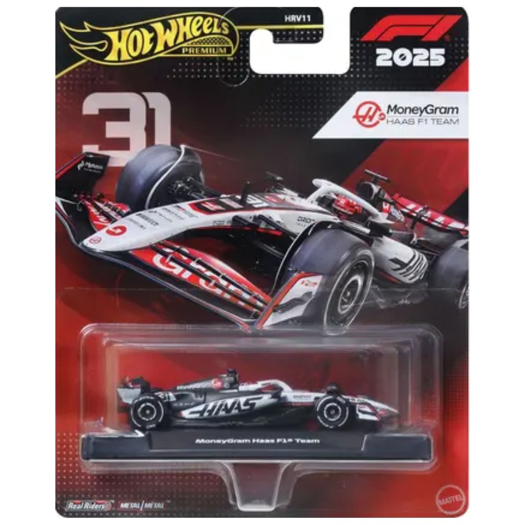 Hot Wheels Premium: MoneyGram Haas Formula 1 tím č. 31 autíčko 1/64 - Mattel