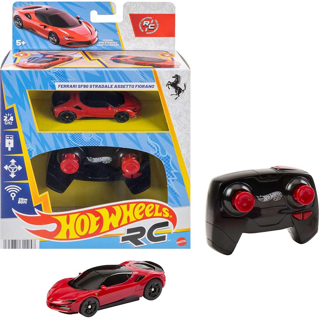 Hot Wheels: RC Ferrari diaľkovo ovládané autíčko 1/64 - Mattel