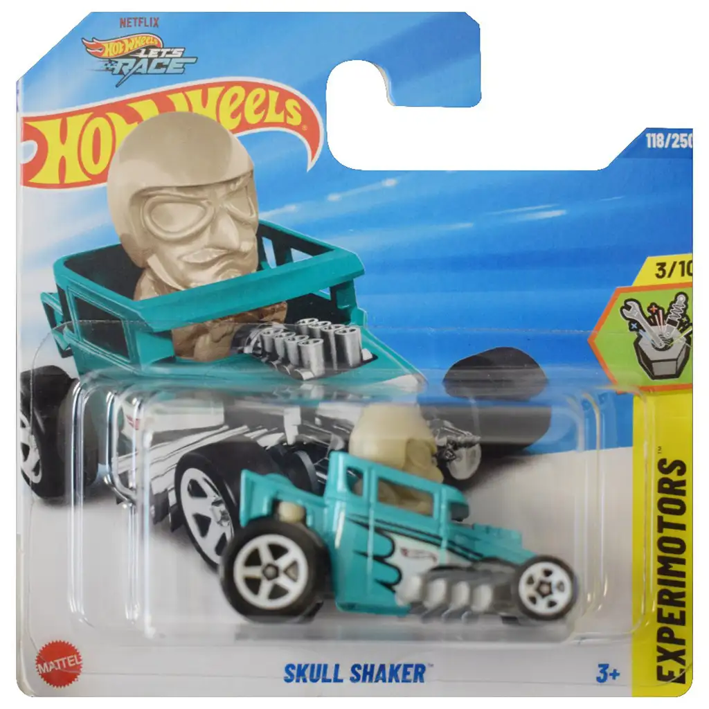 Hot Wheels: Skull Shaker modré-biele autíčko 1/64 - Mattel