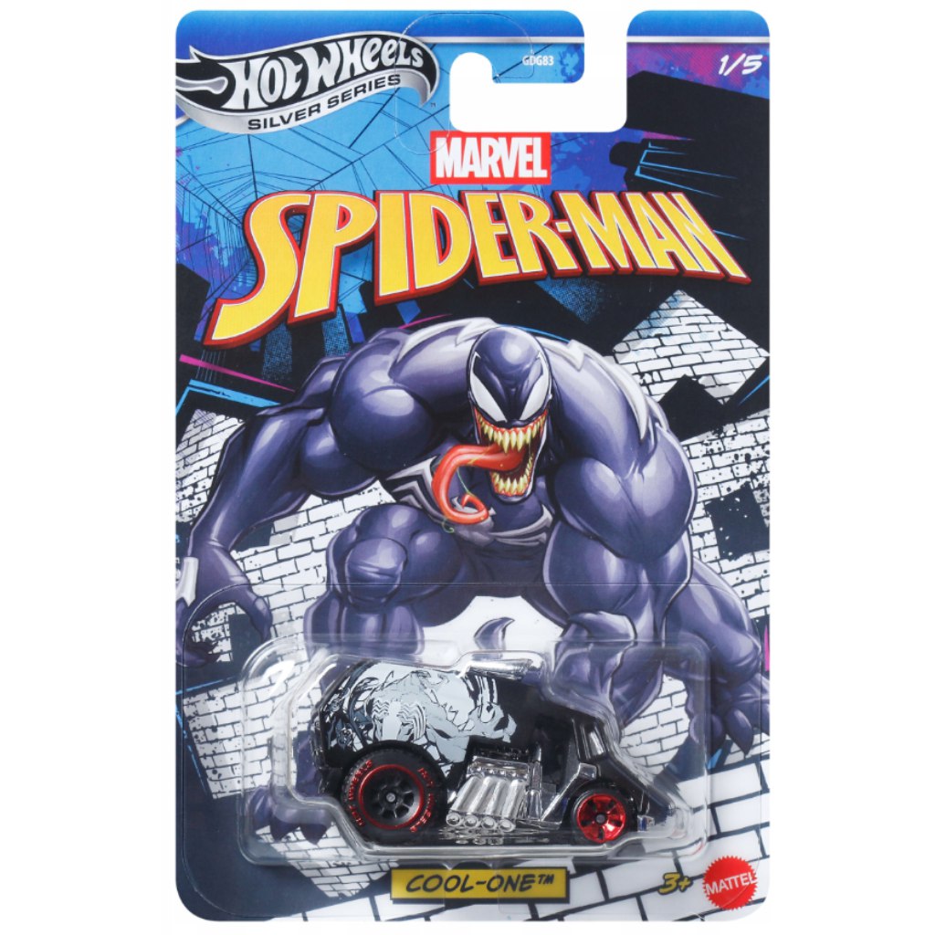 Hot Wheels Strieborná séria: Marvel Spider-Man Cool-One autíčko 1/64 - Mattel