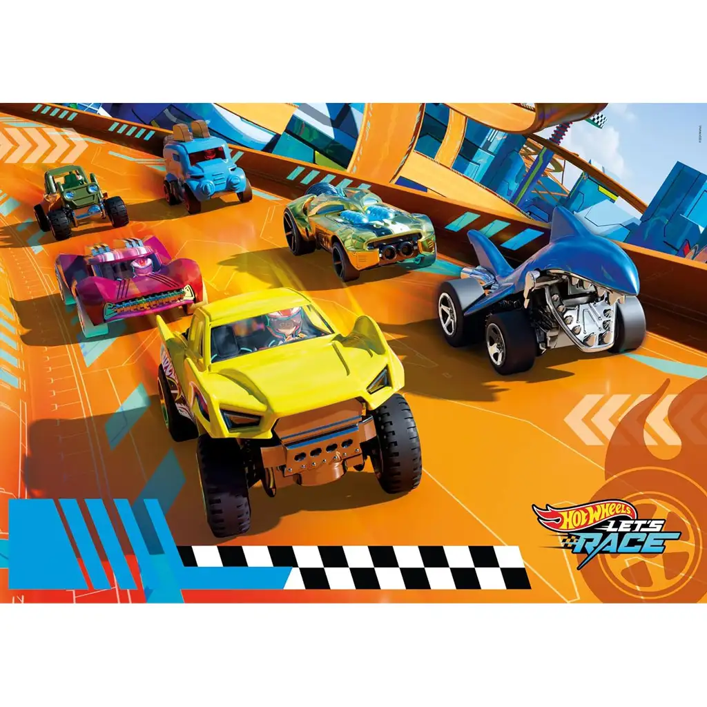 Hot Wheels preteky s 104-dielnym maxi supercolor puzzle - Clementoni kép 2
