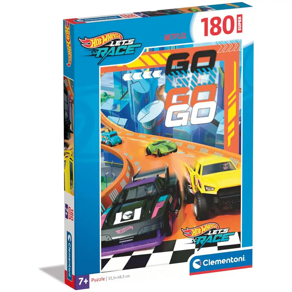Hot Wheels preteky s 180-dielnym super puzzle - Clementoni