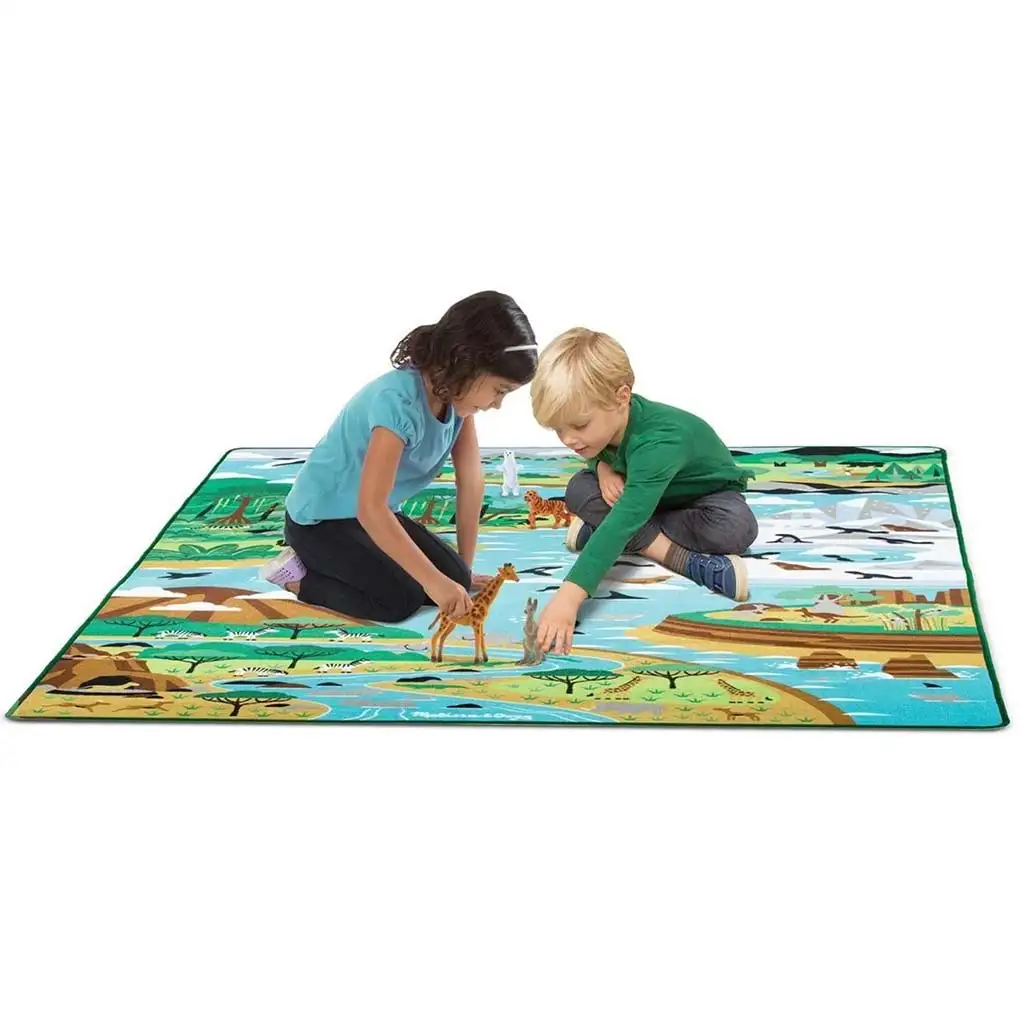 Hracia podložka s motívom biotopov zvierat s figúrkami zvierat 200x150cm - Melissa & Doug