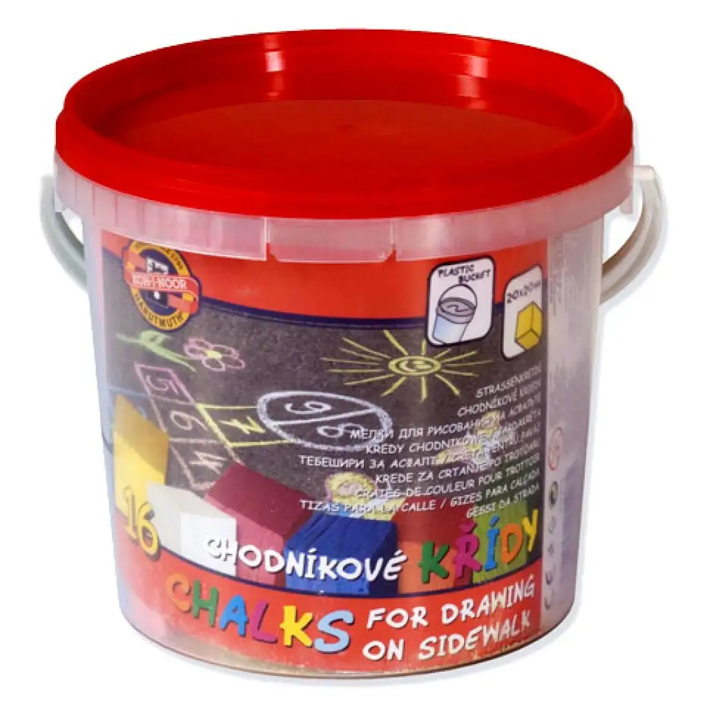 ICO: Kriedy chodníkové Koh-I-Noor farebné vo vedierku 