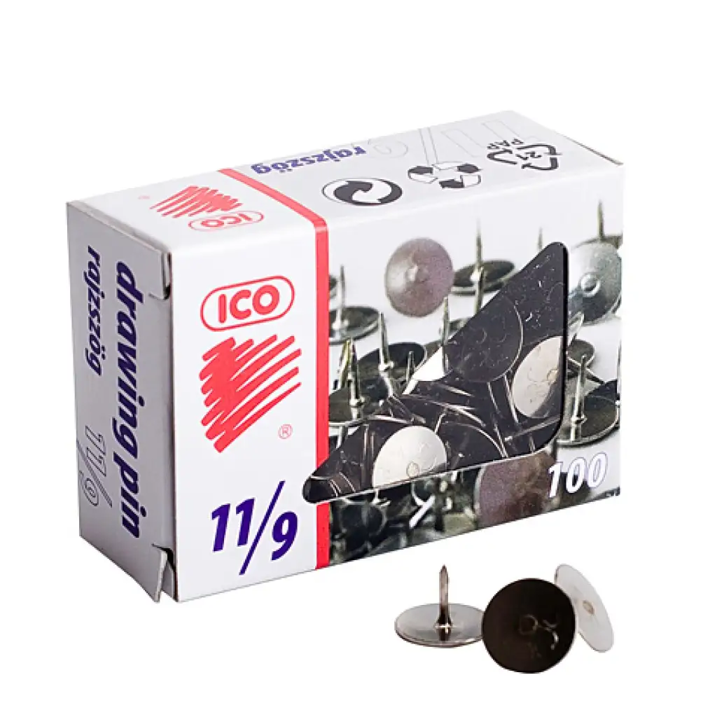 ICO: Pripínačky kovové 11/9, 100ks