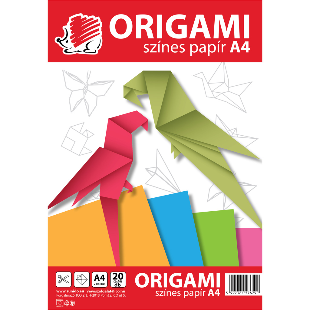ICO: SÜNI origami papier vo veľkosti A4, 20 listov