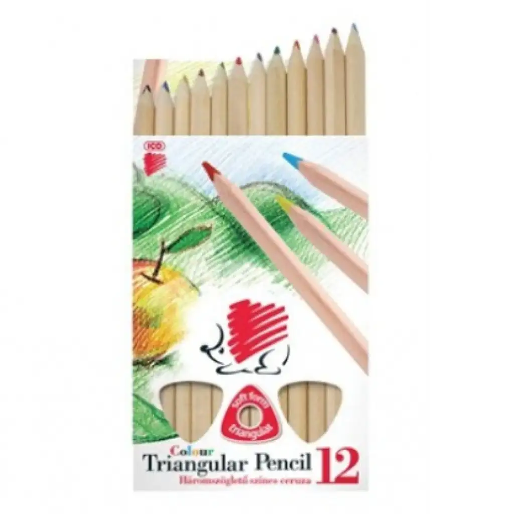 ICO: Farebné ceruzky Ježko hrubé trojhranné 12farieb