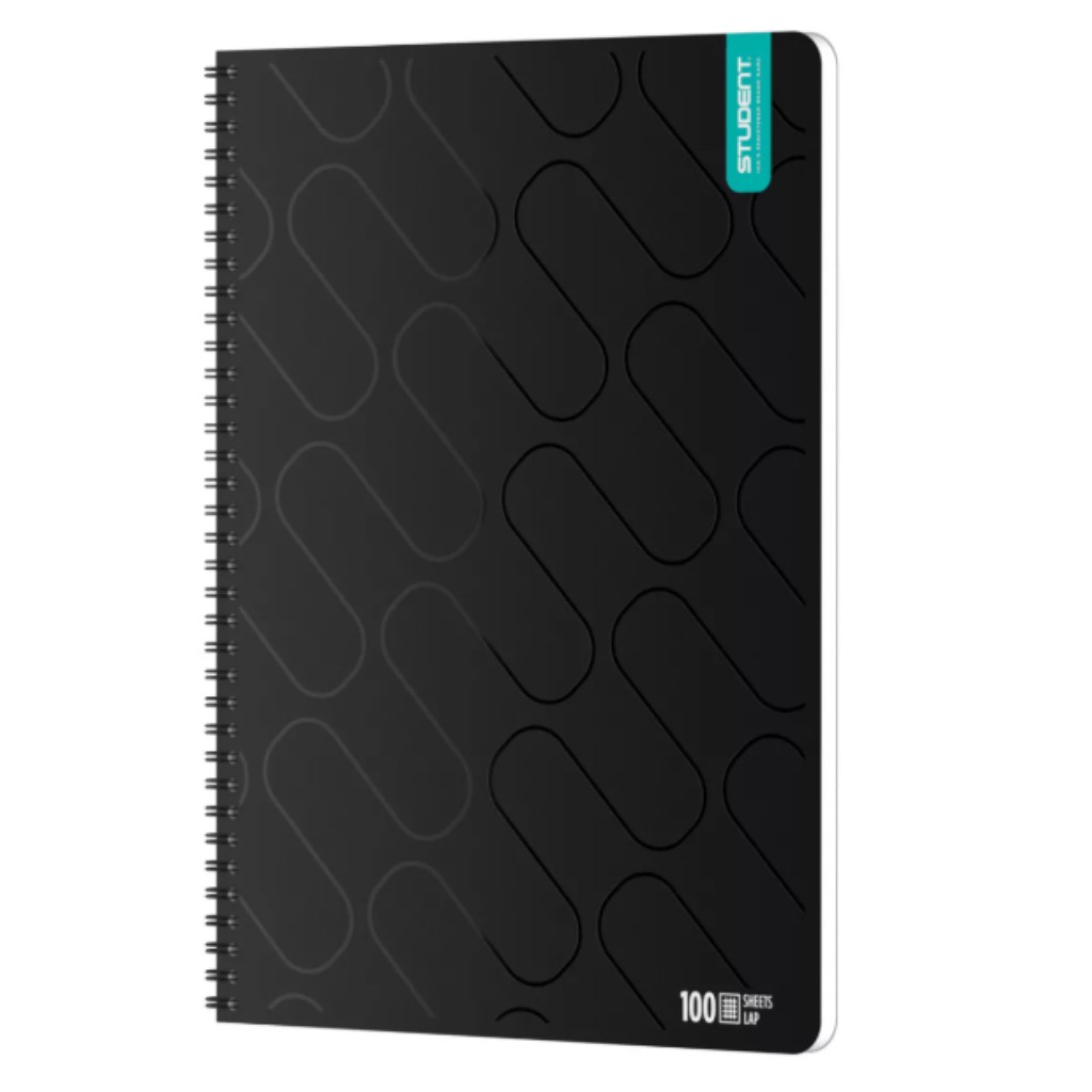 ICO: Študentský Prémium Black špirálový zošit A/4 štvorcový, 100 listov