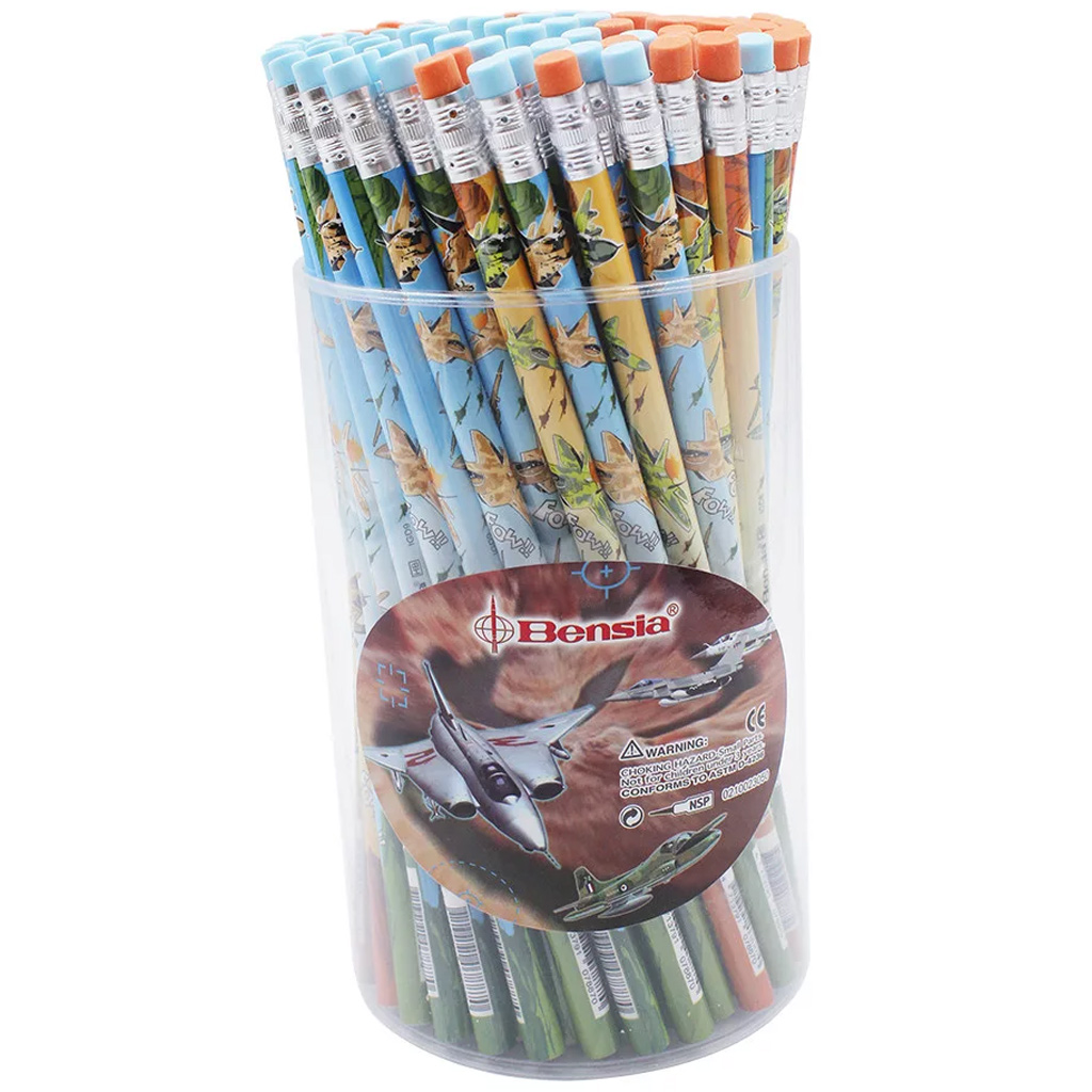 Ico: Grafitová ceruzka Bensia s motívom lietadla, s gumou, rôzne varianty, 1 ks