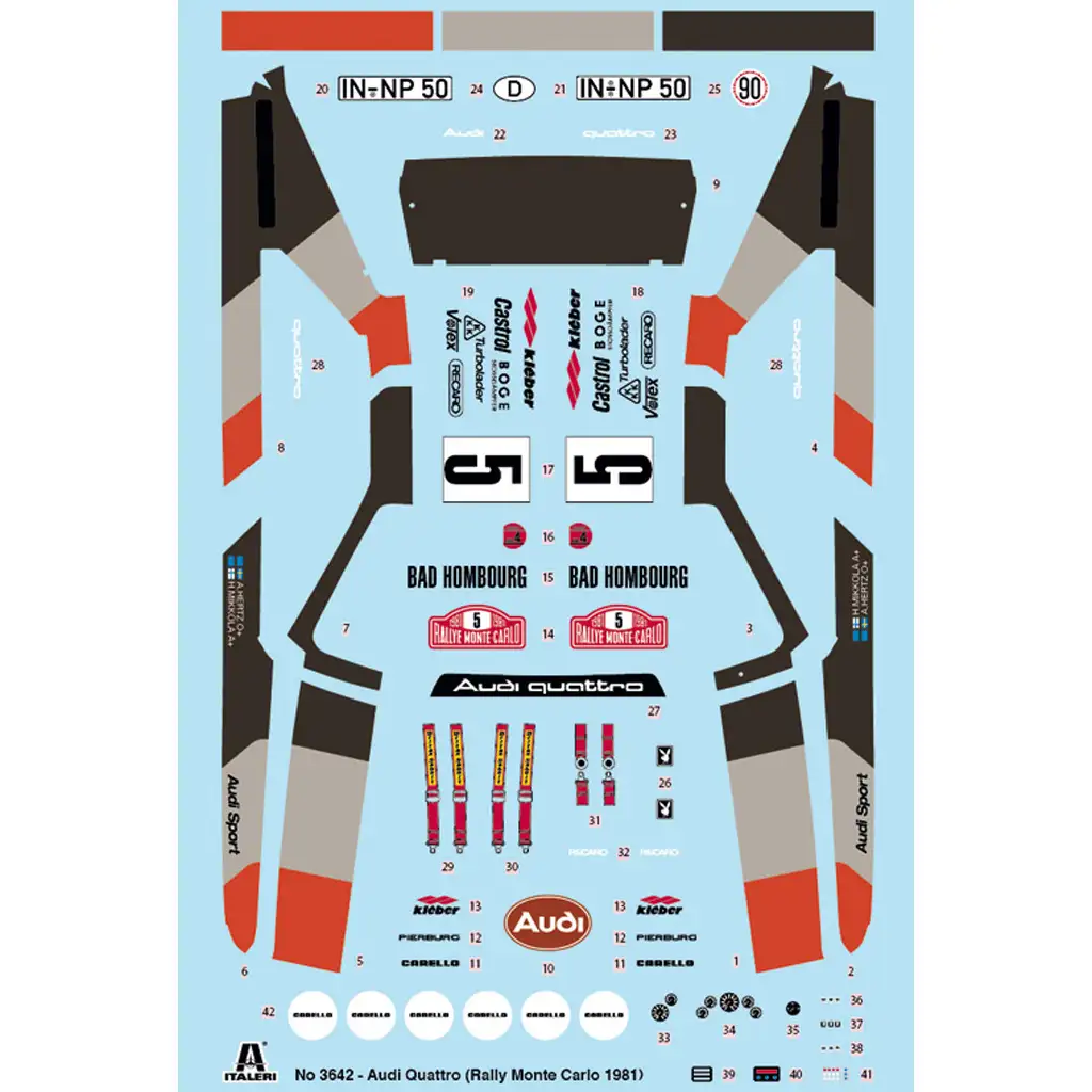 Italeri 1/24 Audi Quattro Rally autíčko model kép 5