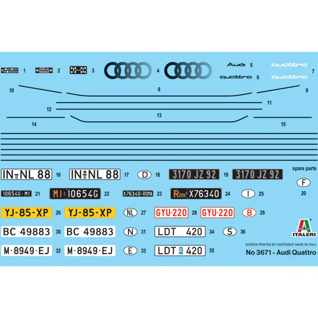 Italeri 1/24 Audi Quattro model auta kép 3