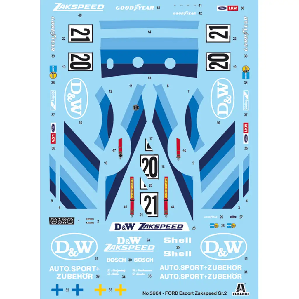 Italeri 1/24 Ford Escort Zakspeed Gr.2 model auta kép 6