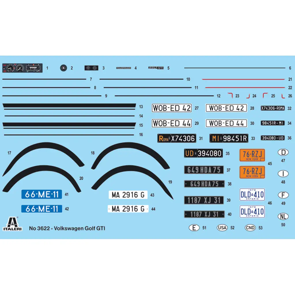 Italeri 1/24 VW Golf GTI Prvá séria 1976/78 auto model kép 5