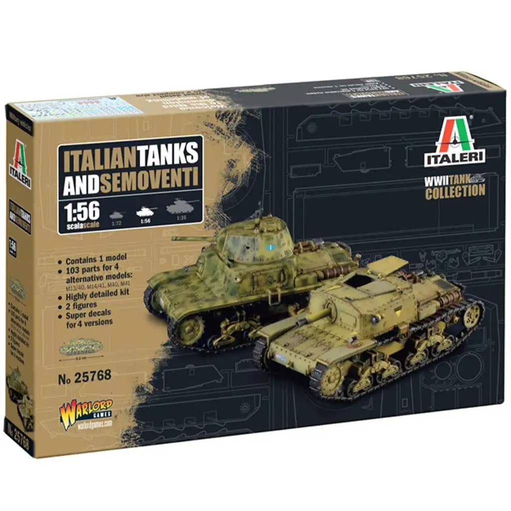 Italeri 1/56 Talianske tanky & Semoventi tankový model