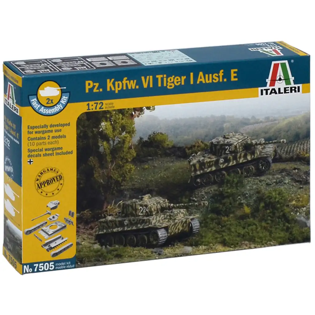 Italeri 1/72 Pz. Kpfw. VI Tiger I Ausf. E Tiger tank 2-dielna modelová sada