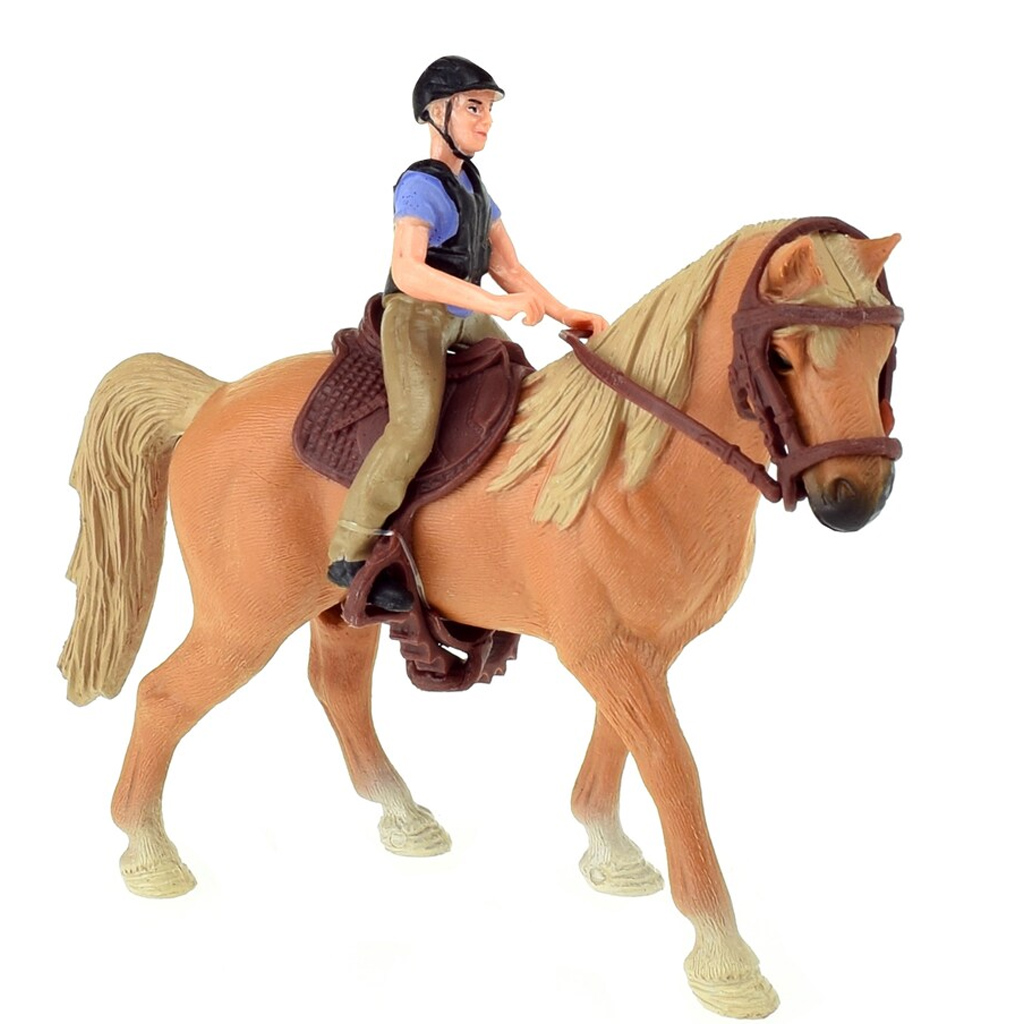 Jazdecká hracia súprava s hnedým koňom a jazdcom kép 3