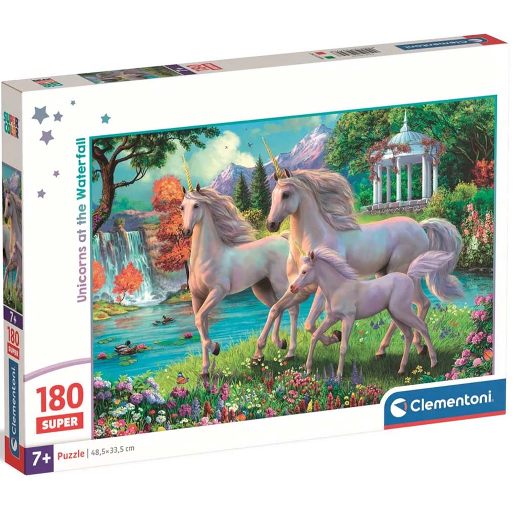 Jednorožce pri vodopáde 180-dielne super puzzle - Clementoni