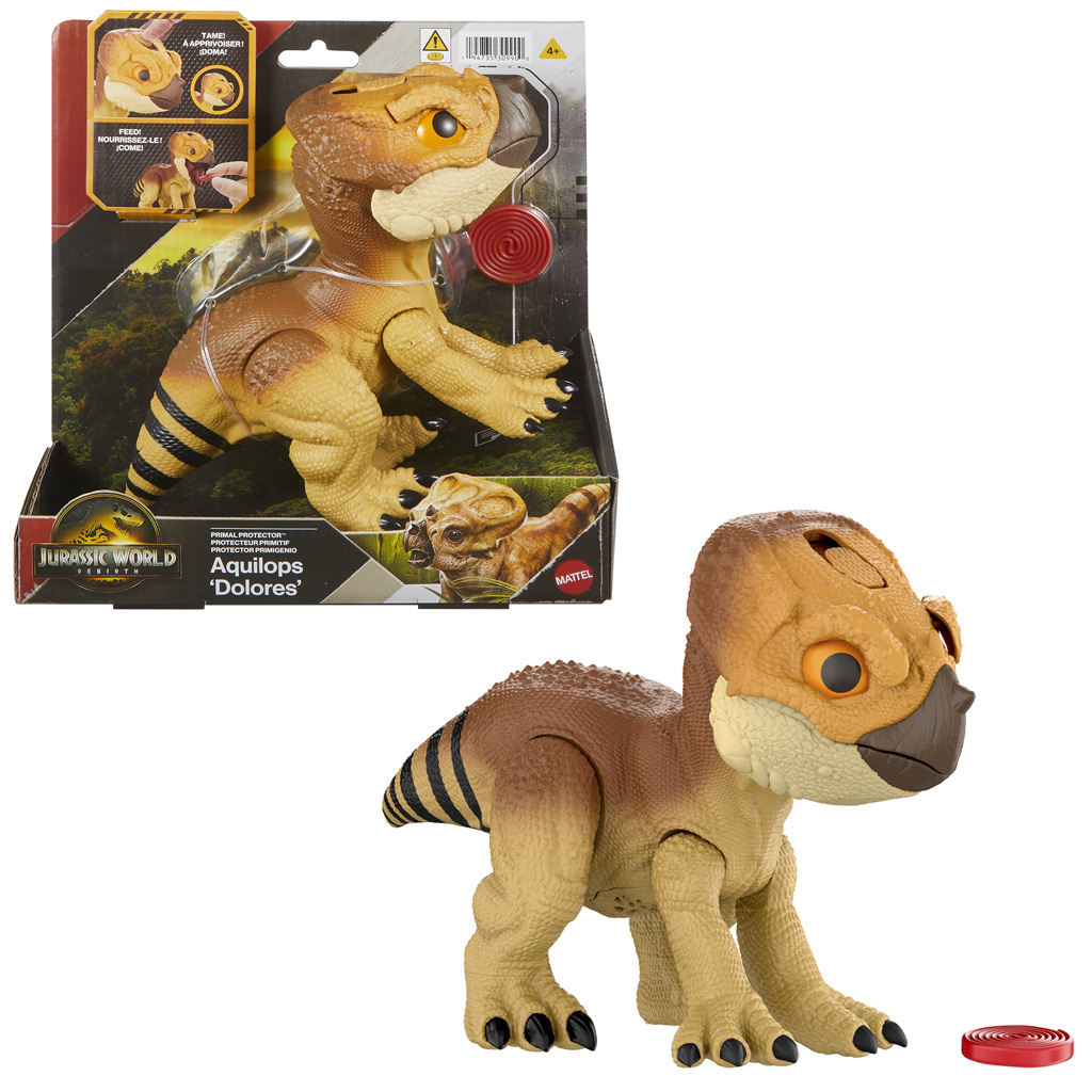 Jurassic World: Znovuzrodenie - Interaktívna dinosaurus figúrka Aquilops Dolores - Mattel