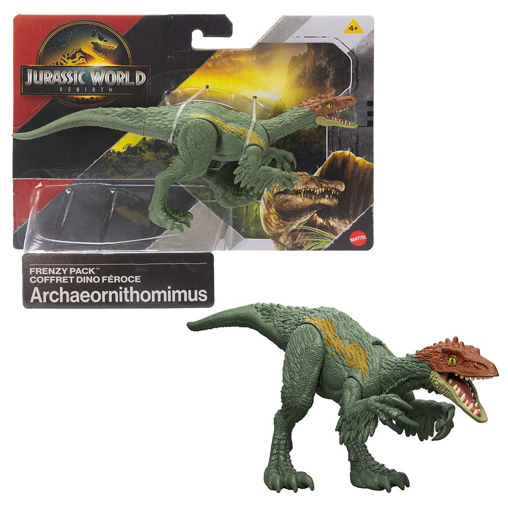 Jurassic World: Znovuzrodenie Frenzy balíček Archaeornithomimus dinosaurus figúrka - Mattel