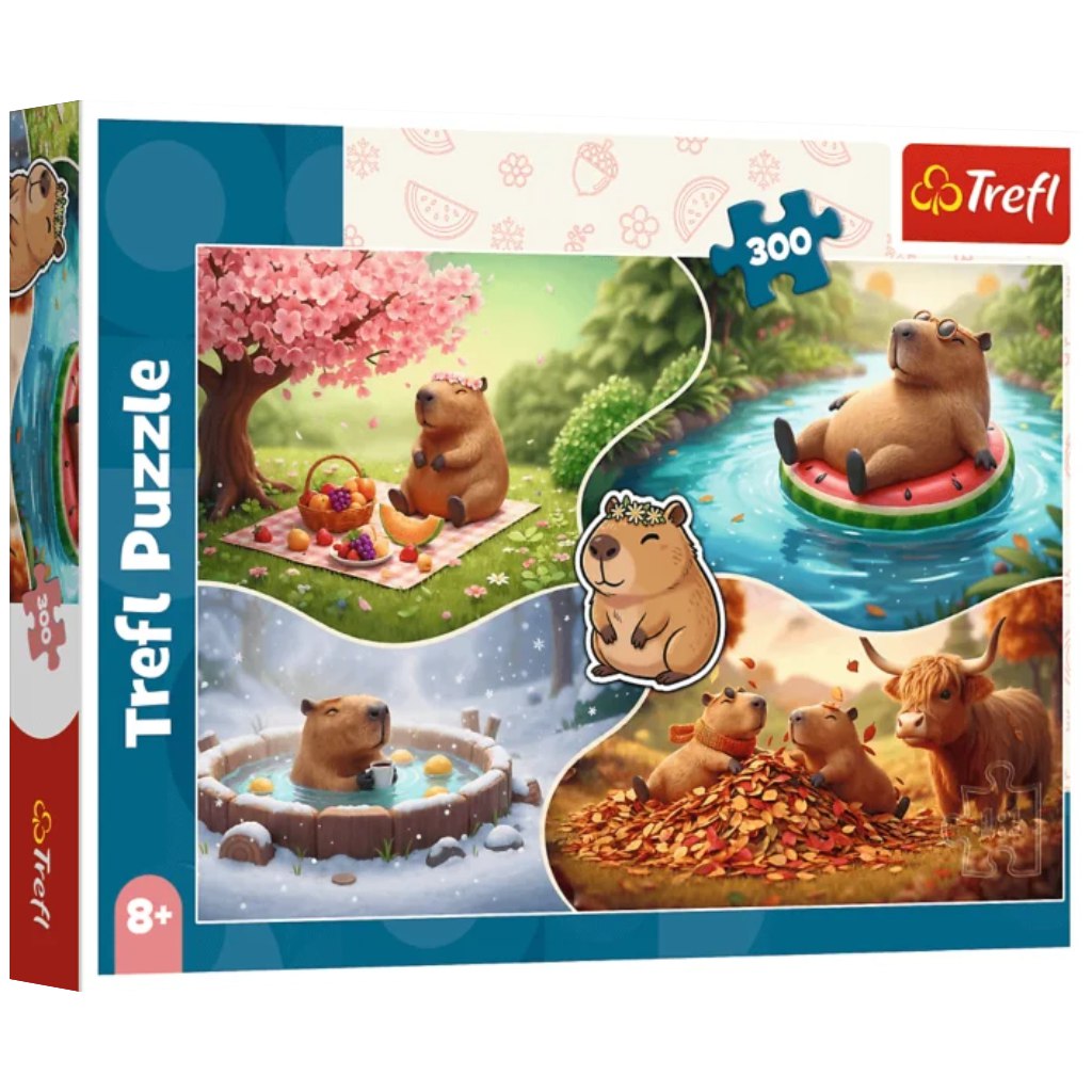 Kapibary 4 ročné obdobia 300-dielne puzzle – Trefl