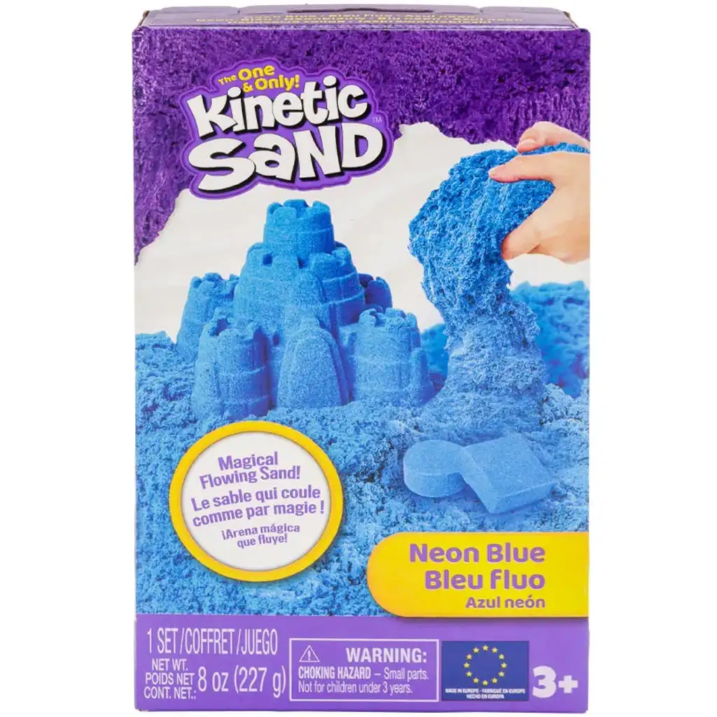 Kinetic Sand: Neónovo modré pieskové cesto s formičkami - Spin Master