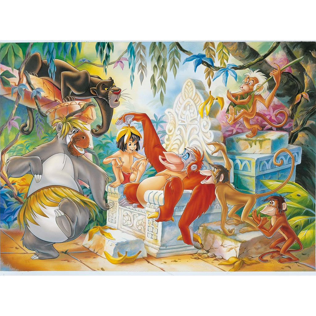 Kniha džungle 2 v 1, 108-dielne puzzle a omaľovánka 50x35 cm - Lisciani kép 2