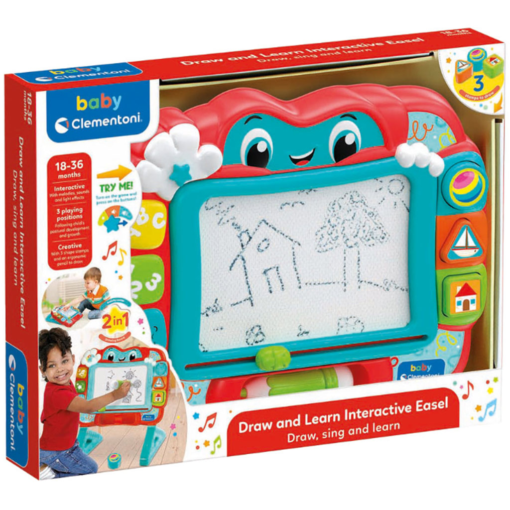 Kresli a uč sa: interaktívna stierateľná tabuľa na kreslenie so zvukom - Clementoni Baby