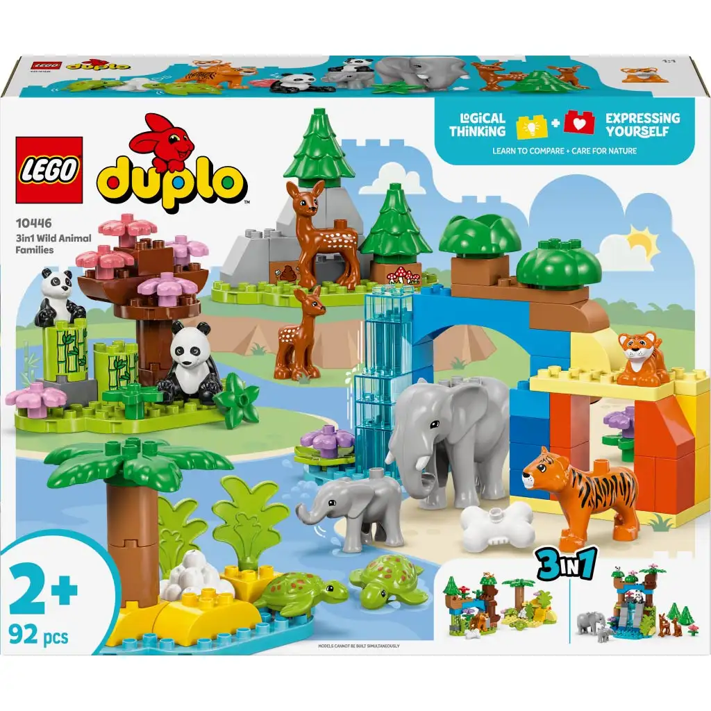 LEGO® DUPLO®: 3 v 1 rodiny zvierat vo voľnej prírode (10446)
