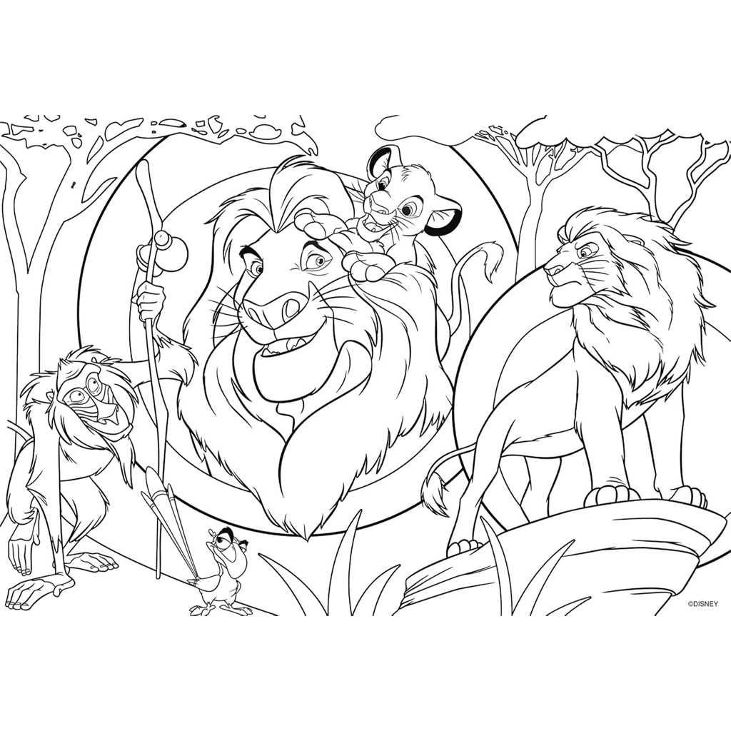 Leví kráľ 2 v 1, 24-dielne puzzle a omaľovánka 50x35 cm - Lisciani kép 2