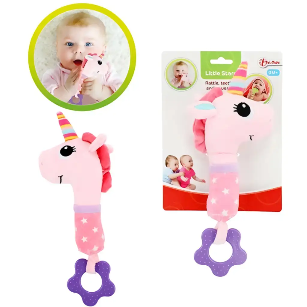 Little Stars: Plyšová hryzačka jednorožec