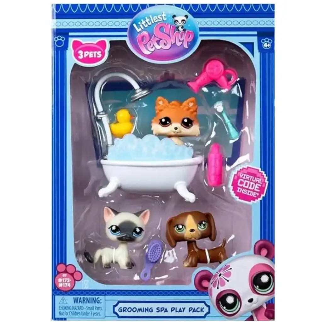 Littlest Pet Shop: Balíček s 3 figúrkami do kúpeľov kép 1